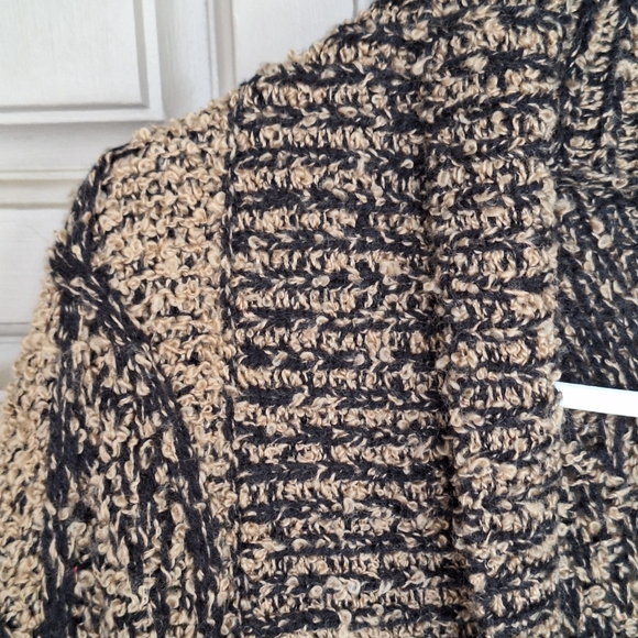 Karen Scott II Argyle Knit Sweater Coat Plus Sz2X Shoulder Pads Knee Length - Picture 5 of 11